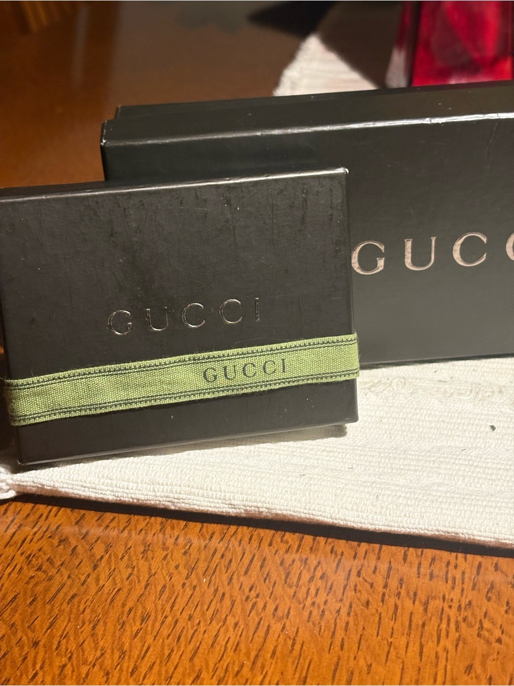 Gucci Black Box with Green Ribbon